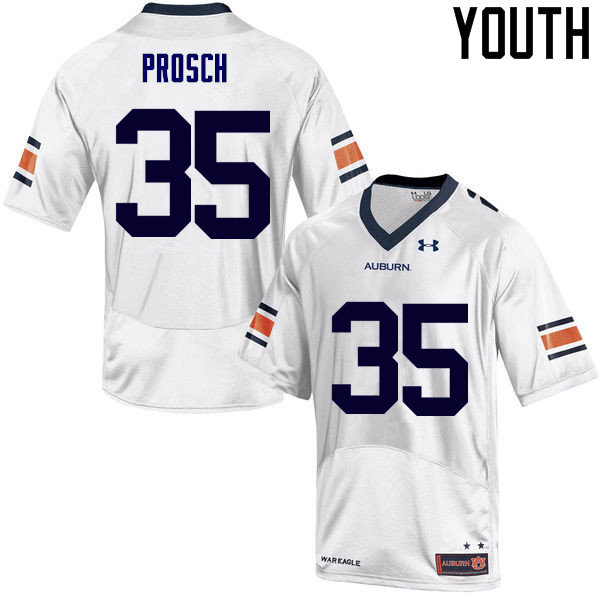 Youth Auburn Tigers #35 Jay Prosch White College Stitched Football Jersey